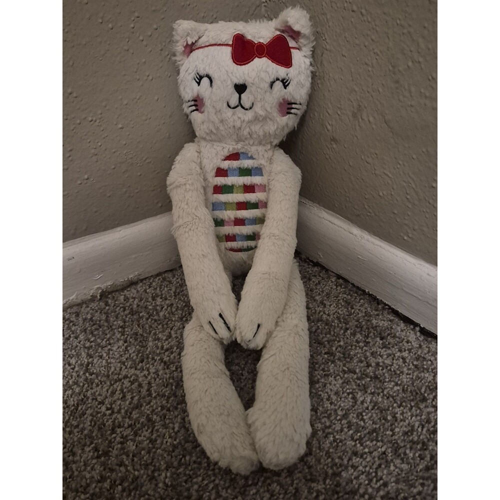 Inter-American Product White Kitty Cat Plush Stuffed Animal Soft Toy Sticky Hand - Picture 1 of 5